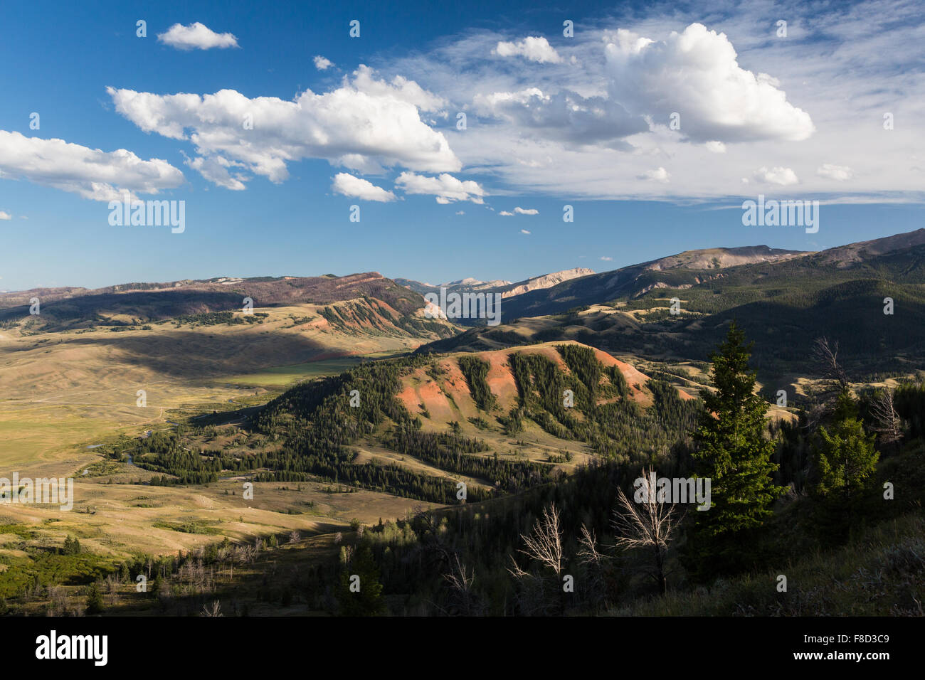 Red Rock Ranch amongst the Gros Ventre Mountains, Bridger-Teton National Forest, Wyoming Stock Photo