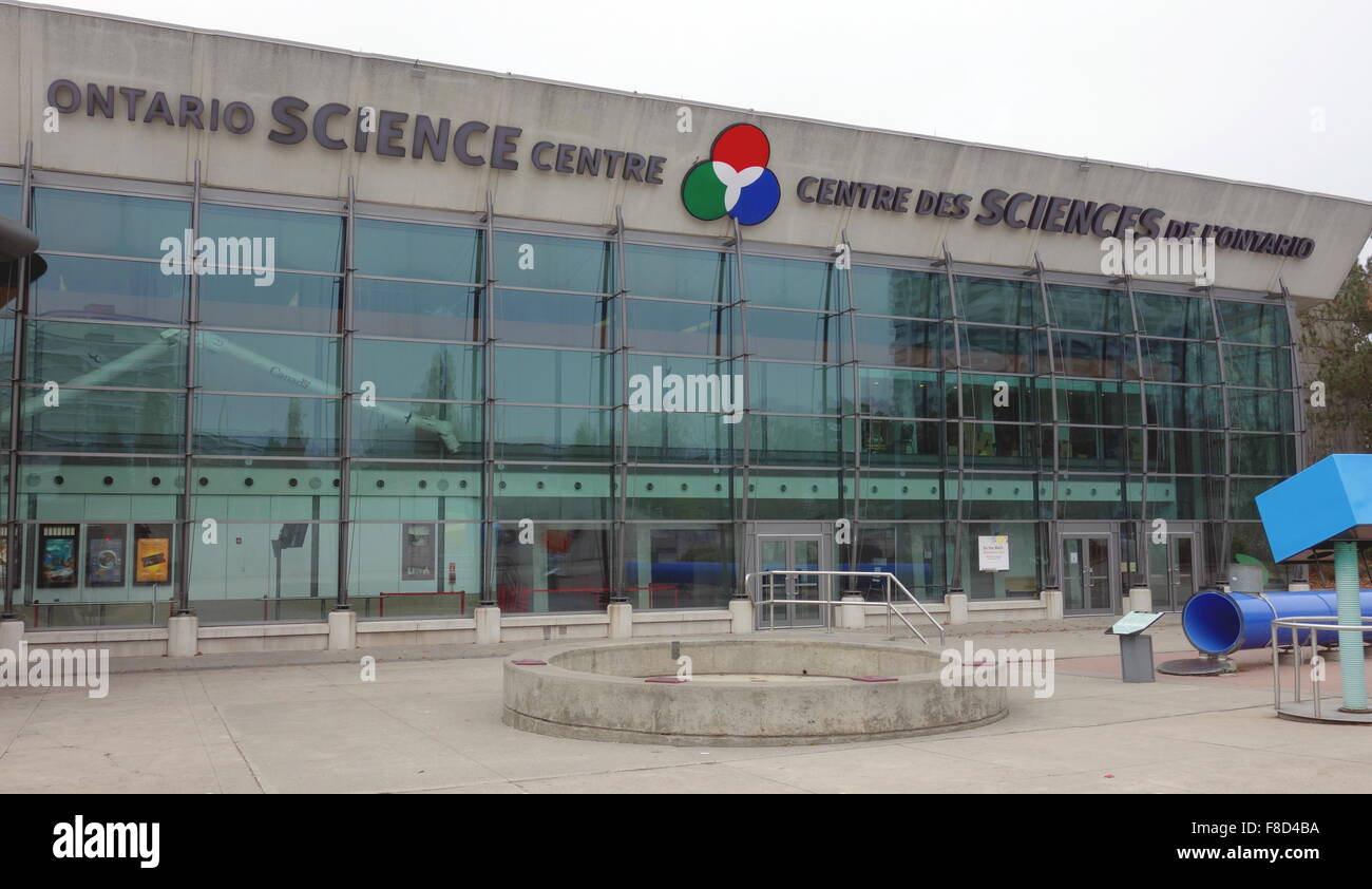Main facade of the Ontario Science Centre building in Toronto, Canada Stock Photo