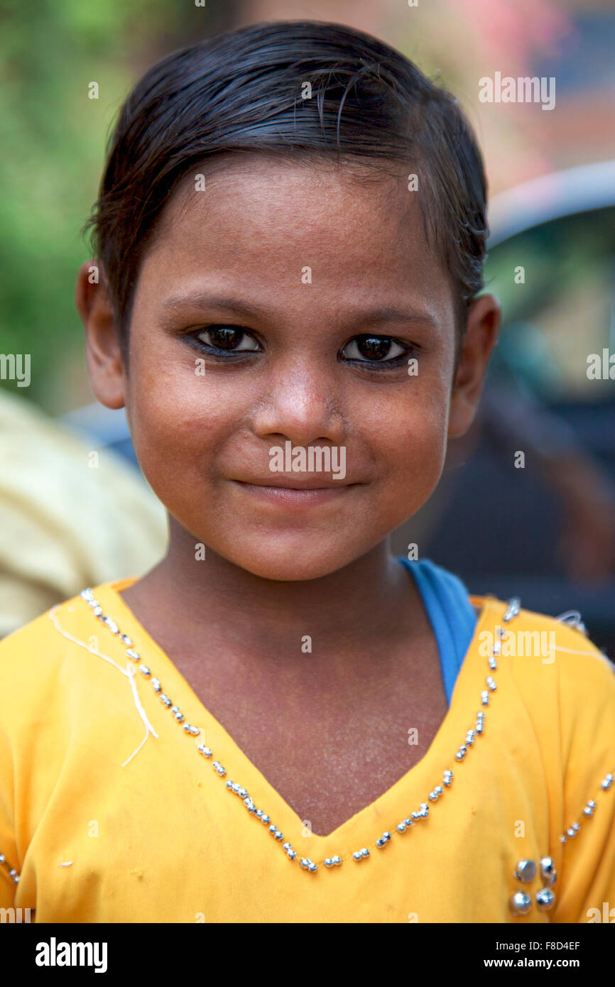 Portrait of a young kid in Inida Stock Photo
