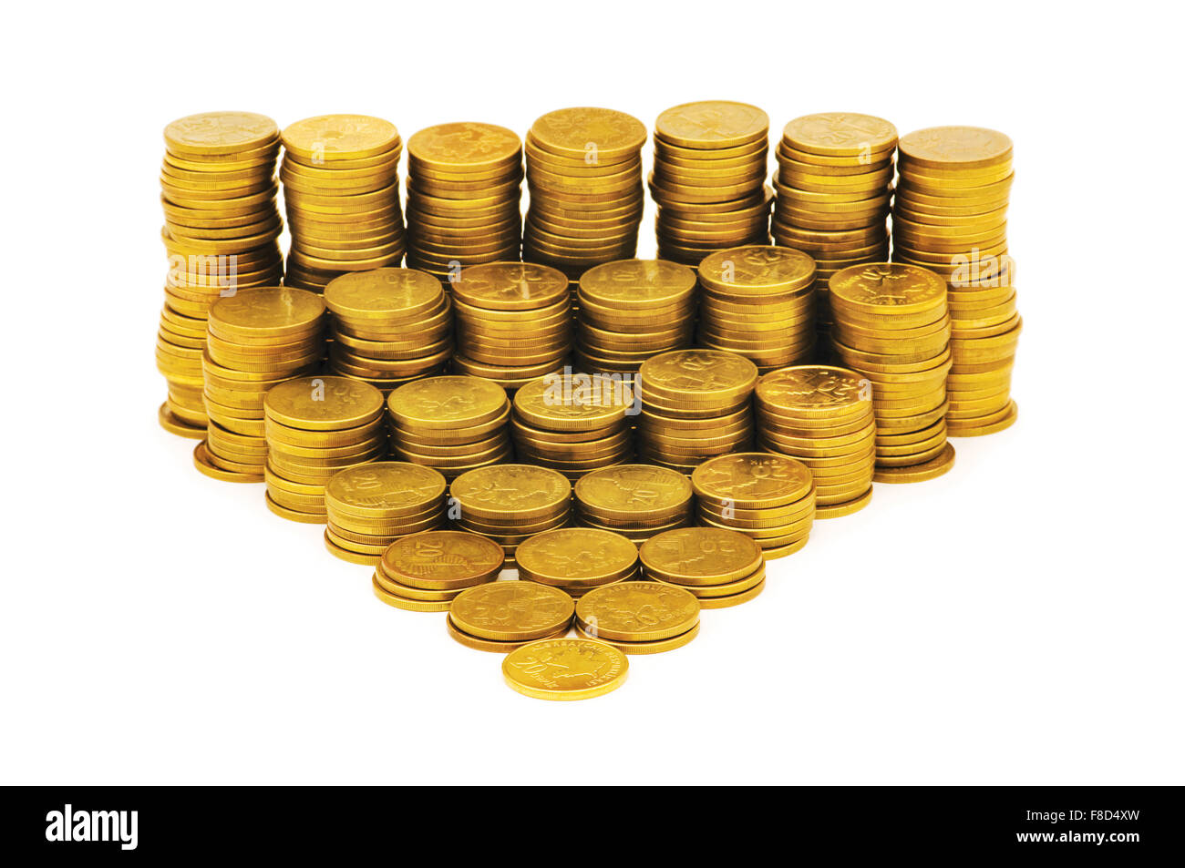 Stack of coins isolated on the white Stock Photo - Alamy