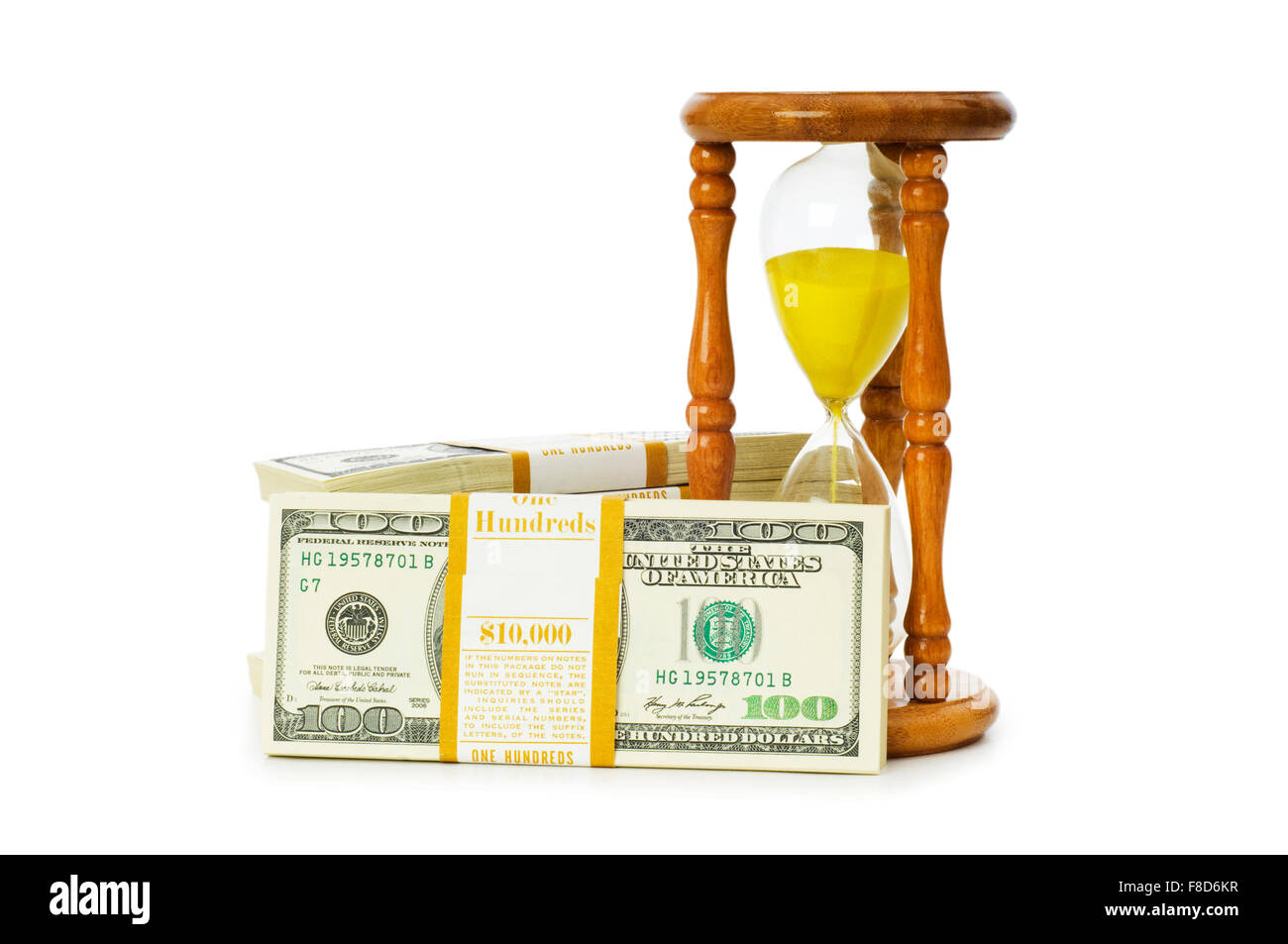 Time is money concept with dollars and hourglass Stock Photo - Alamy