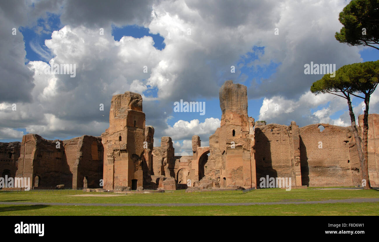 Baths of Caracalla, one of the biggest thermal complex in Ancient Rome Stock Photo