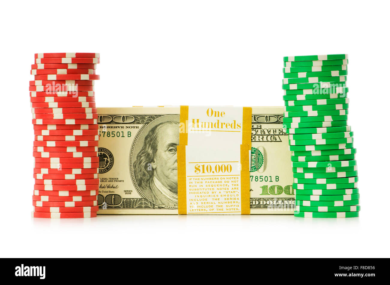 Stacks poker chips dollar hi-res stock photography and images - Alamy