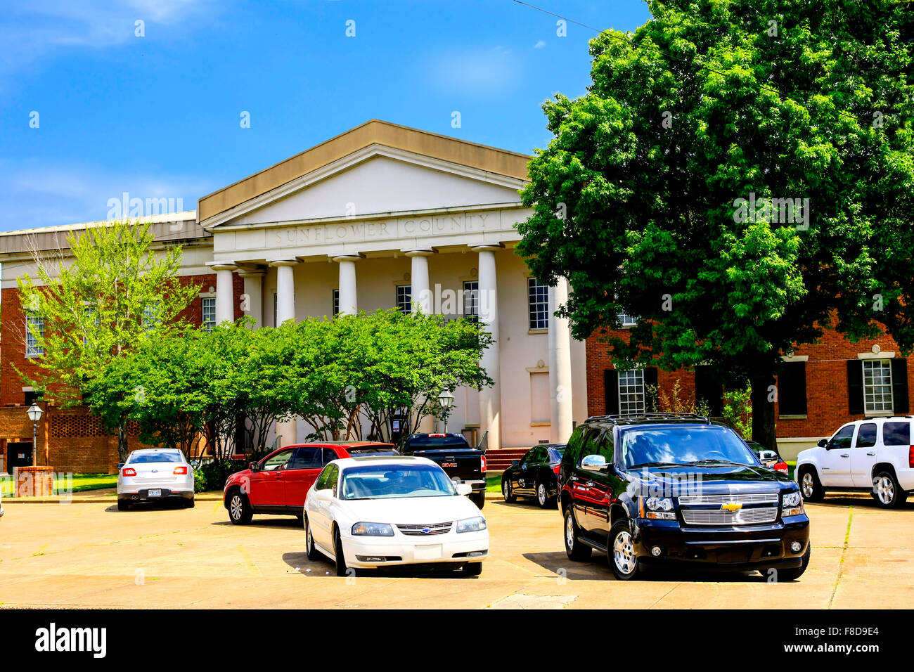 Sunflower County Courthouse in the city of Indianola, Mississippi, in the Mississippi Delta Stock Photo