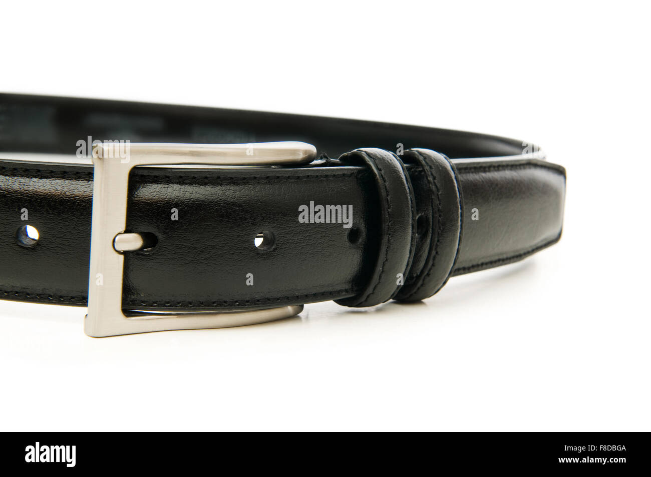 Leather belt isolated on the white background Stock Photo - Alamy