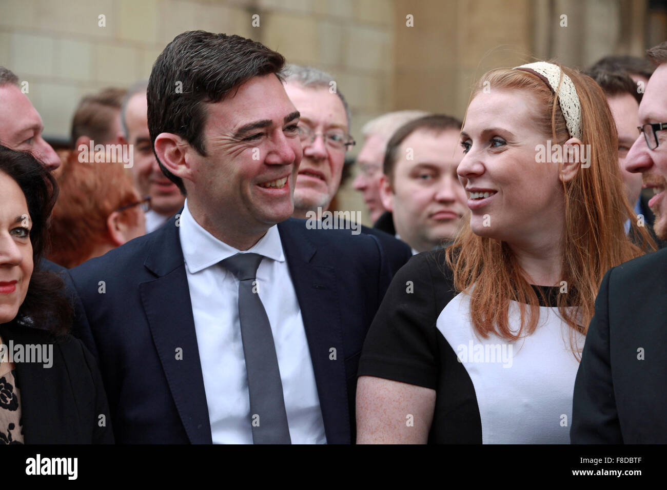 London, UK. 8th Dec, 2015. Andy Burnham, Shadow Home Secretary, outside ...