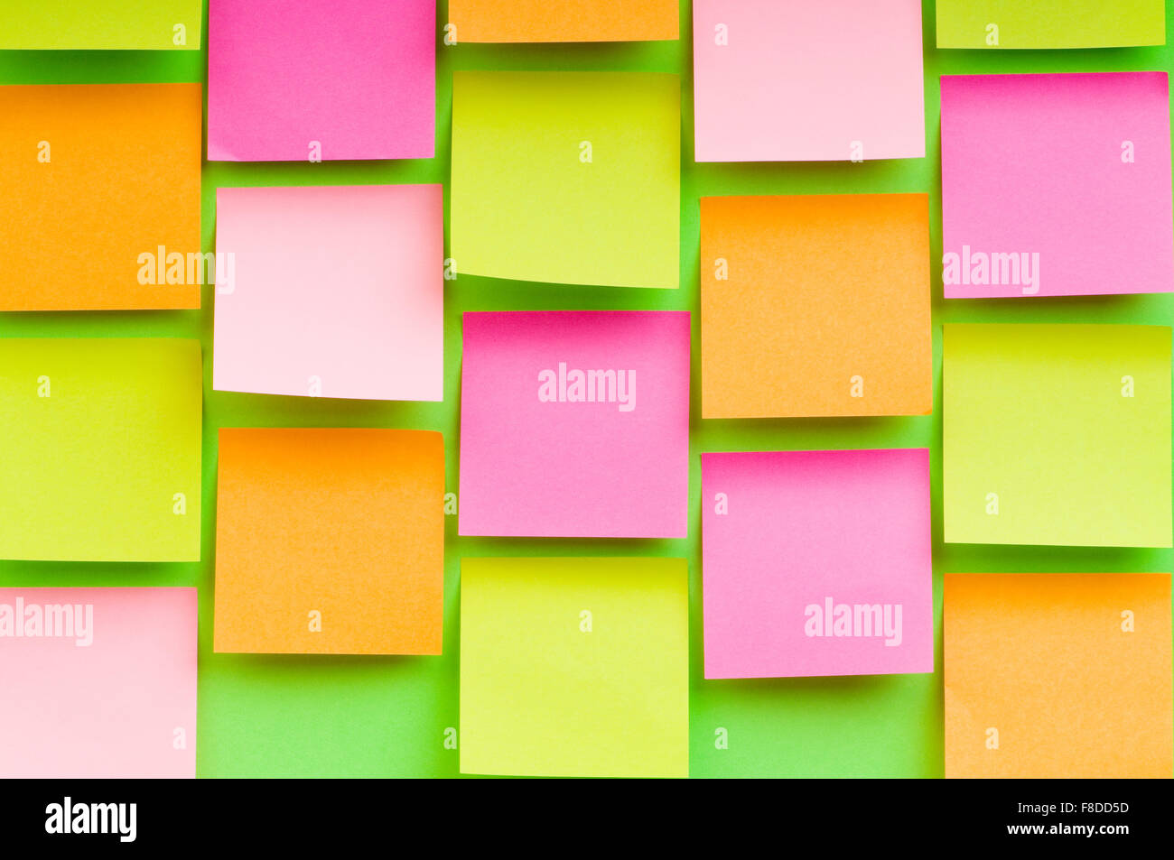 Reminder notes on the bright colorful paper Stock Photo - Alamy