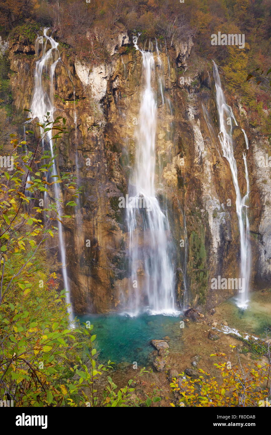 The Big Waterfall, Veliki slap, Plitvice Lakes National Park, Croatia, UNESCO Stock Photo