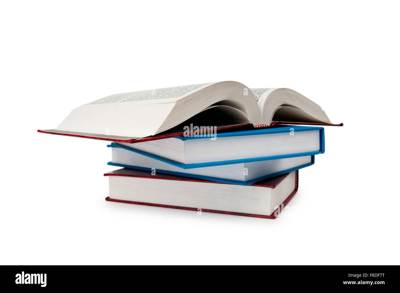 Stack of books isolated on the white background Stock Photo - Alamy