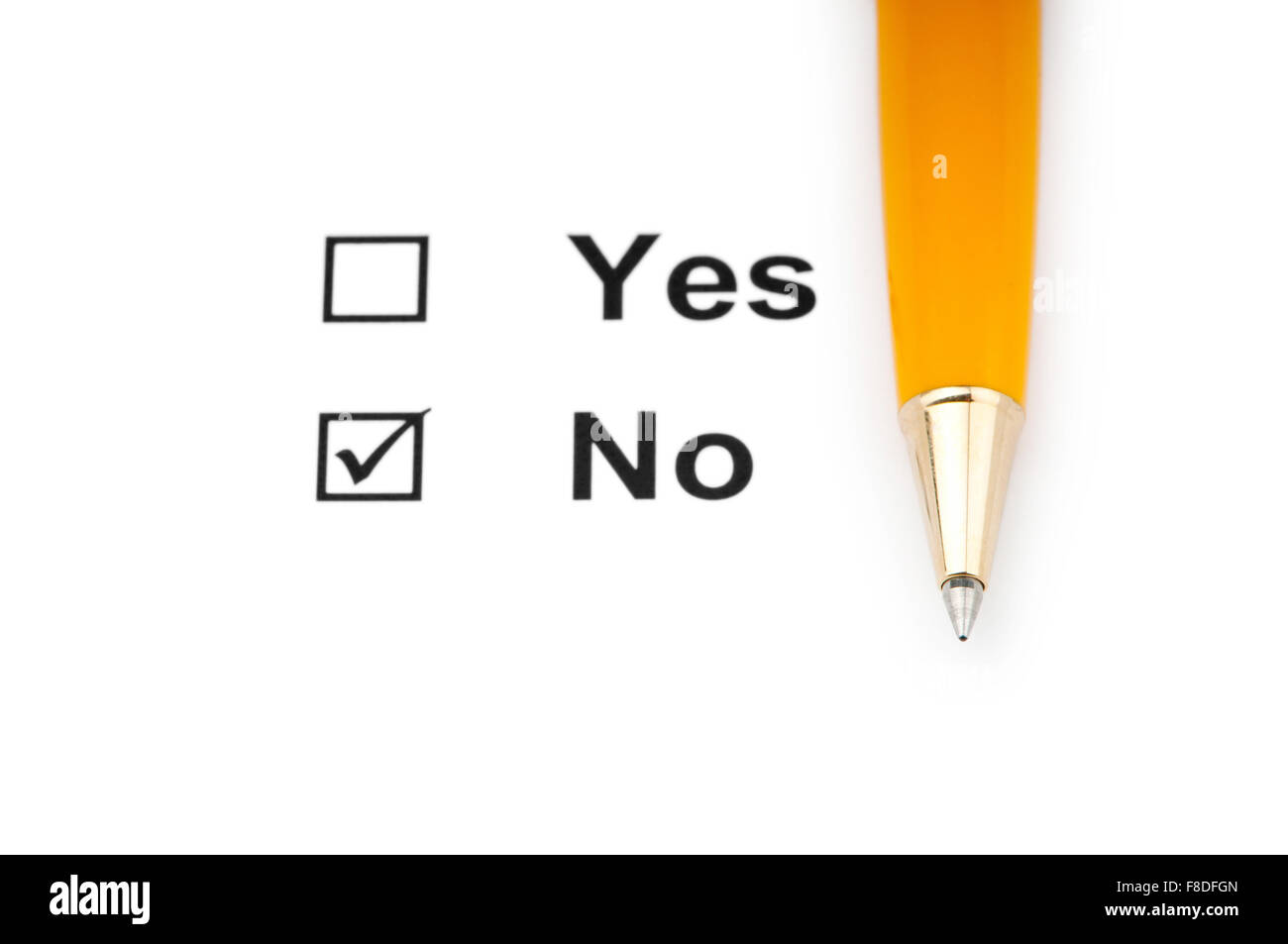 Check boxes and pen isolated on the white Stock Photo - Alamy