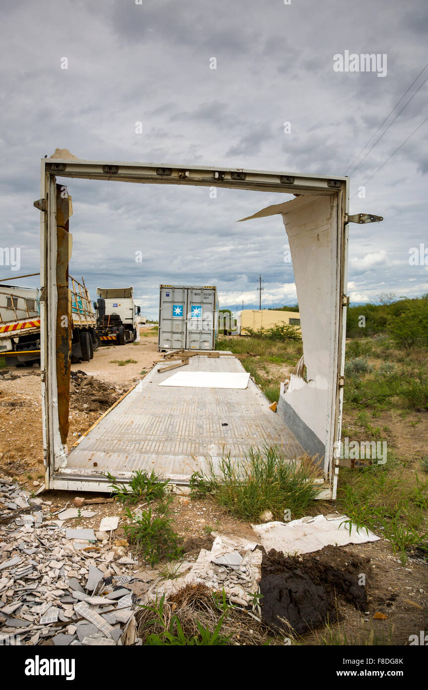 WINDHOEK, NAMIBIA, JANUARY 6 A broken container in Windhoek. Namibia