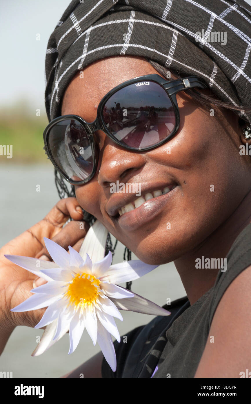Beautiful African woman smiling Stock Photo