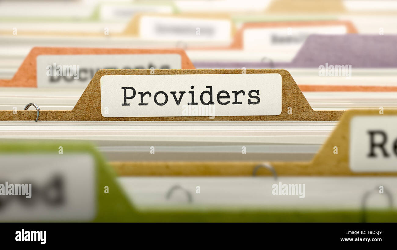 Providers - Folder Name in Directory. Stock Photo