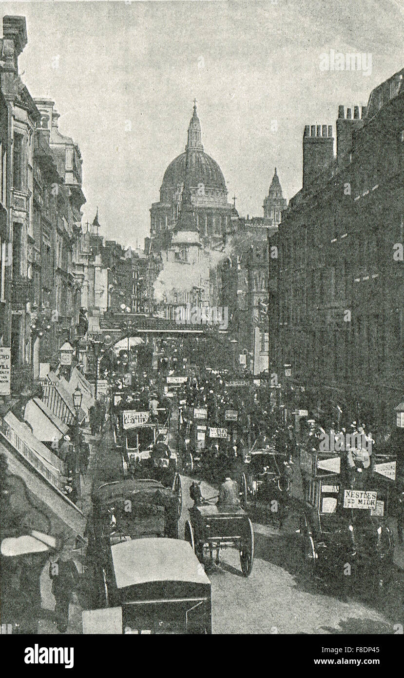 St Paul's & Ludgate Hill, London circa 1903 Stock Photo