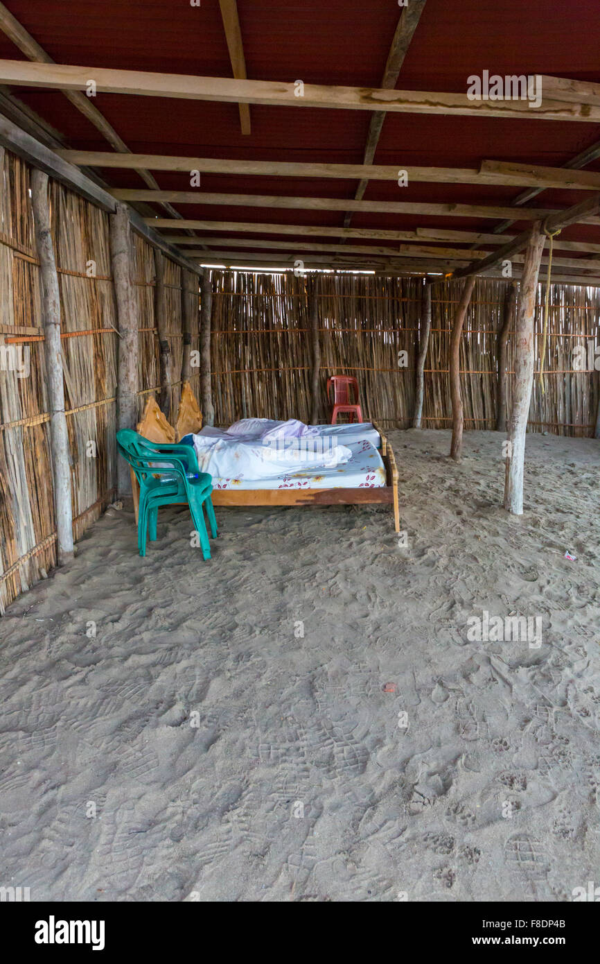 Bedroom on the beach in La Guajira, Colombia Stock Photo