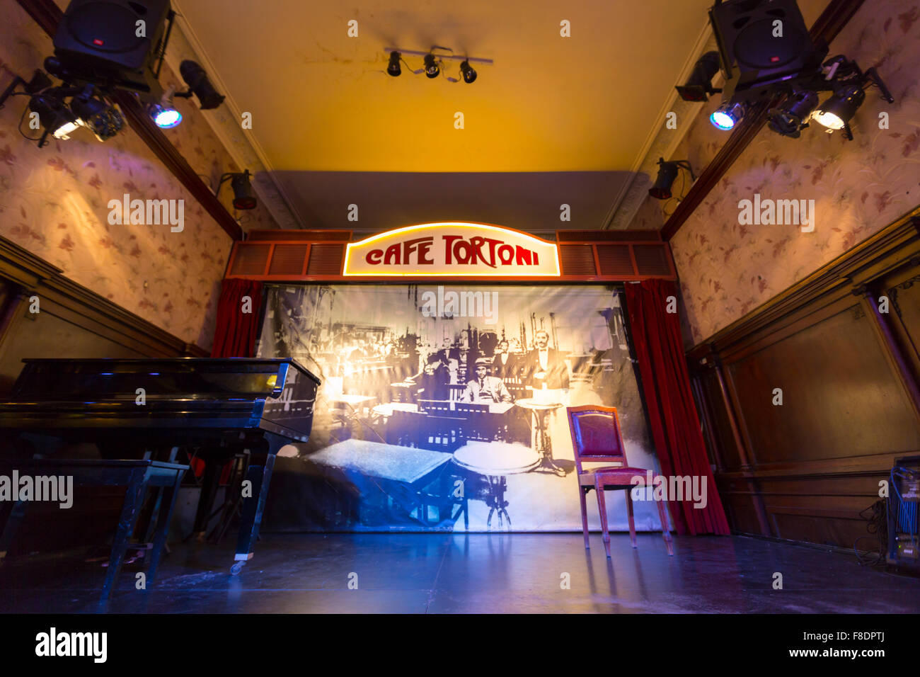 Stage of the Cafe Tortoni in Buenos Aires, Argentina Stock Photo