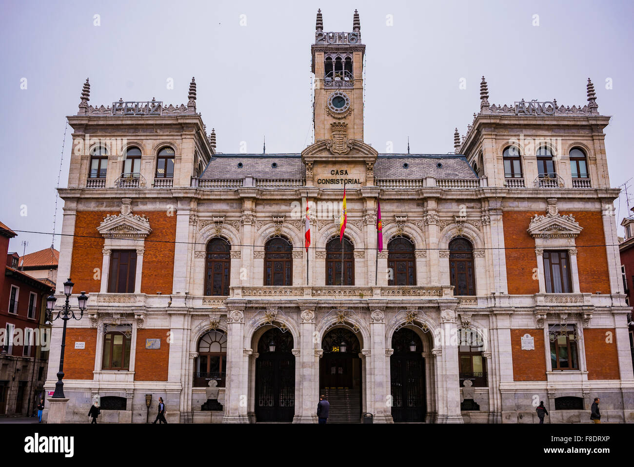 The Plaza Mayor - The Main Square -and the city hall of Valladolid. Castilla y Leon, Spain. Stock Photo