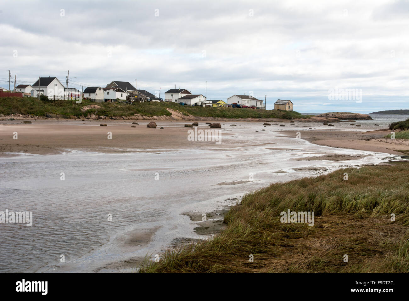 Seaside homes in the Atlantic coastal town of Blanc Sablon, Quebec