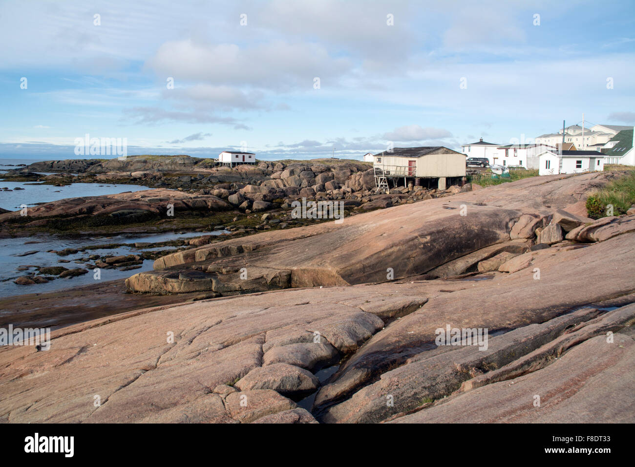 Fishing cottages and homes in Blanc Sablon, on the rocky shores of the