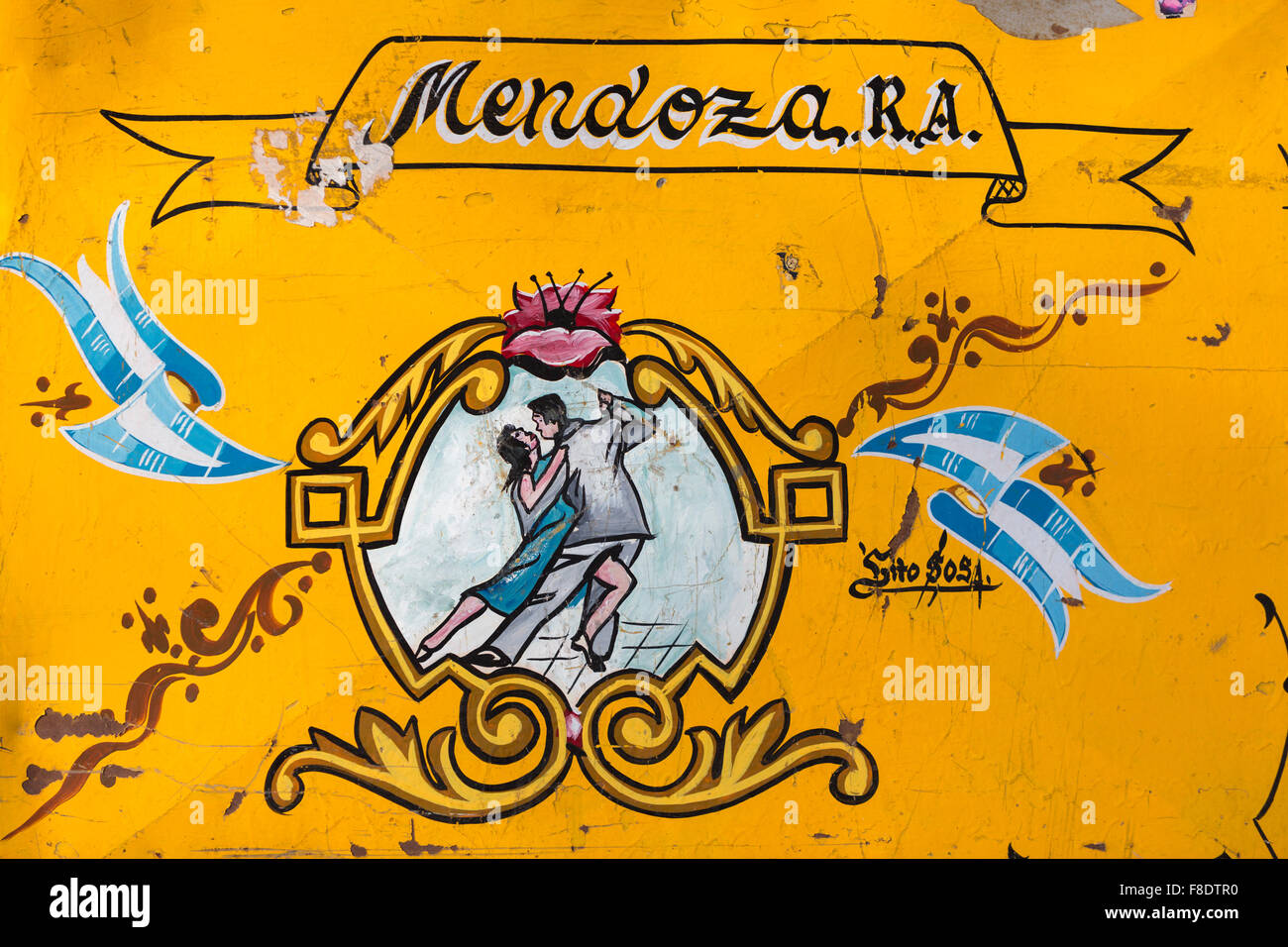 Tango Signs Vintage yellow tango sign in Mendoza, Argentina Stock Photo - Alamy
