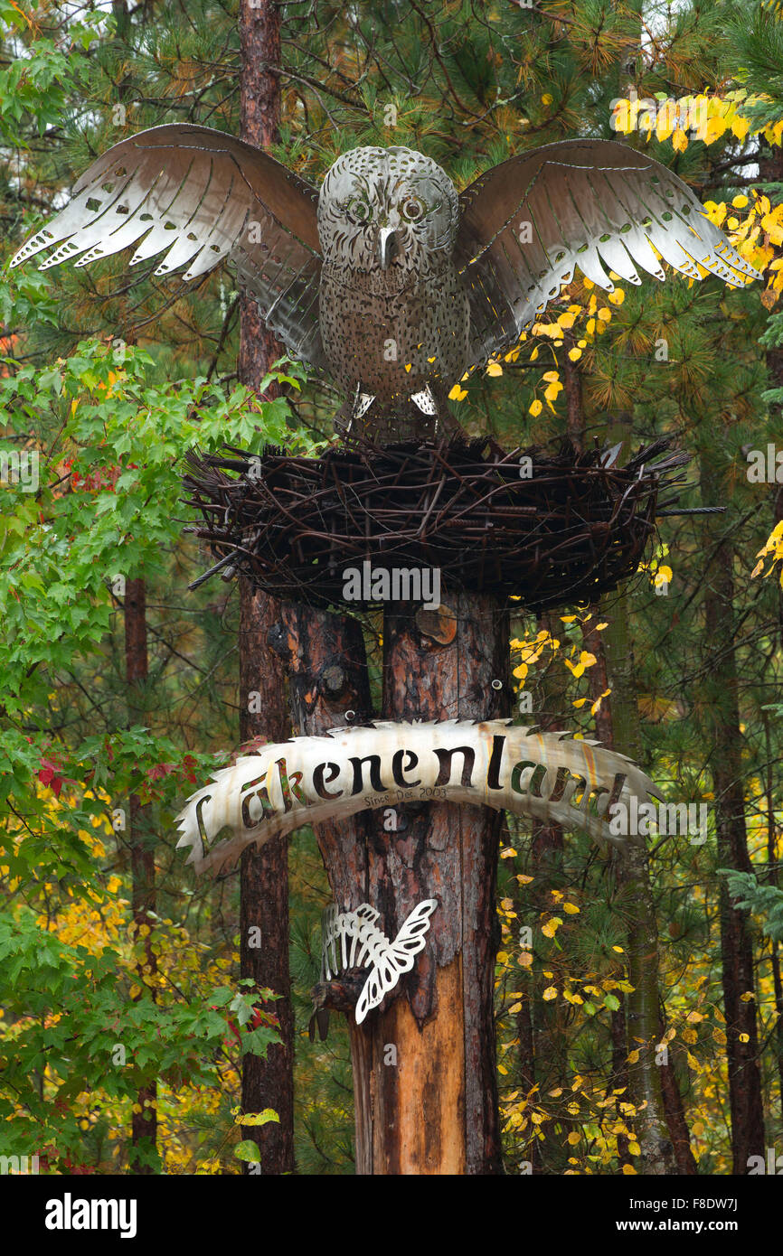 Metal sculpture, Lakenenland, Marquette County, Michigan Stock Photo