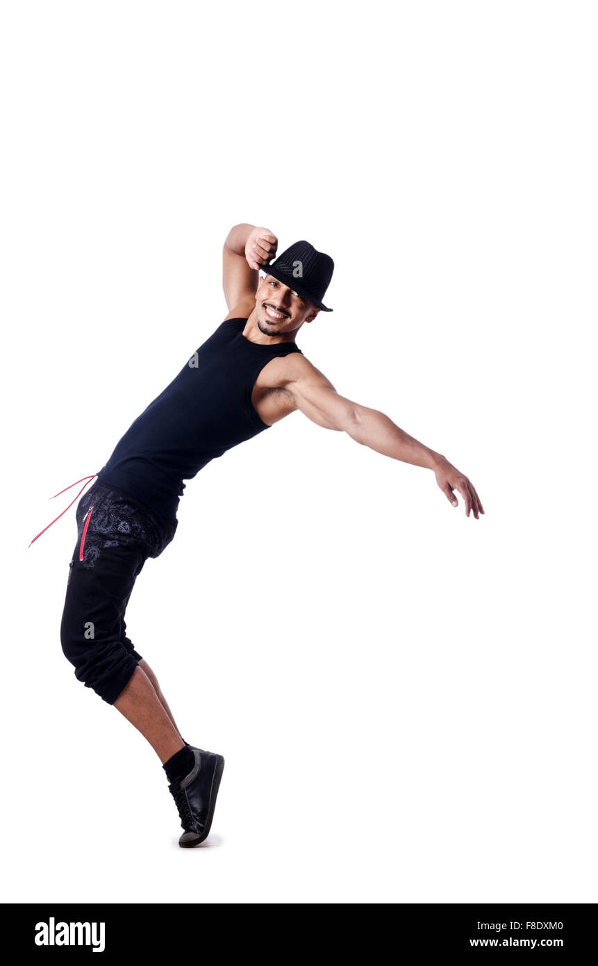 Muscular dancer isolated on white Stock Photo - Alamy