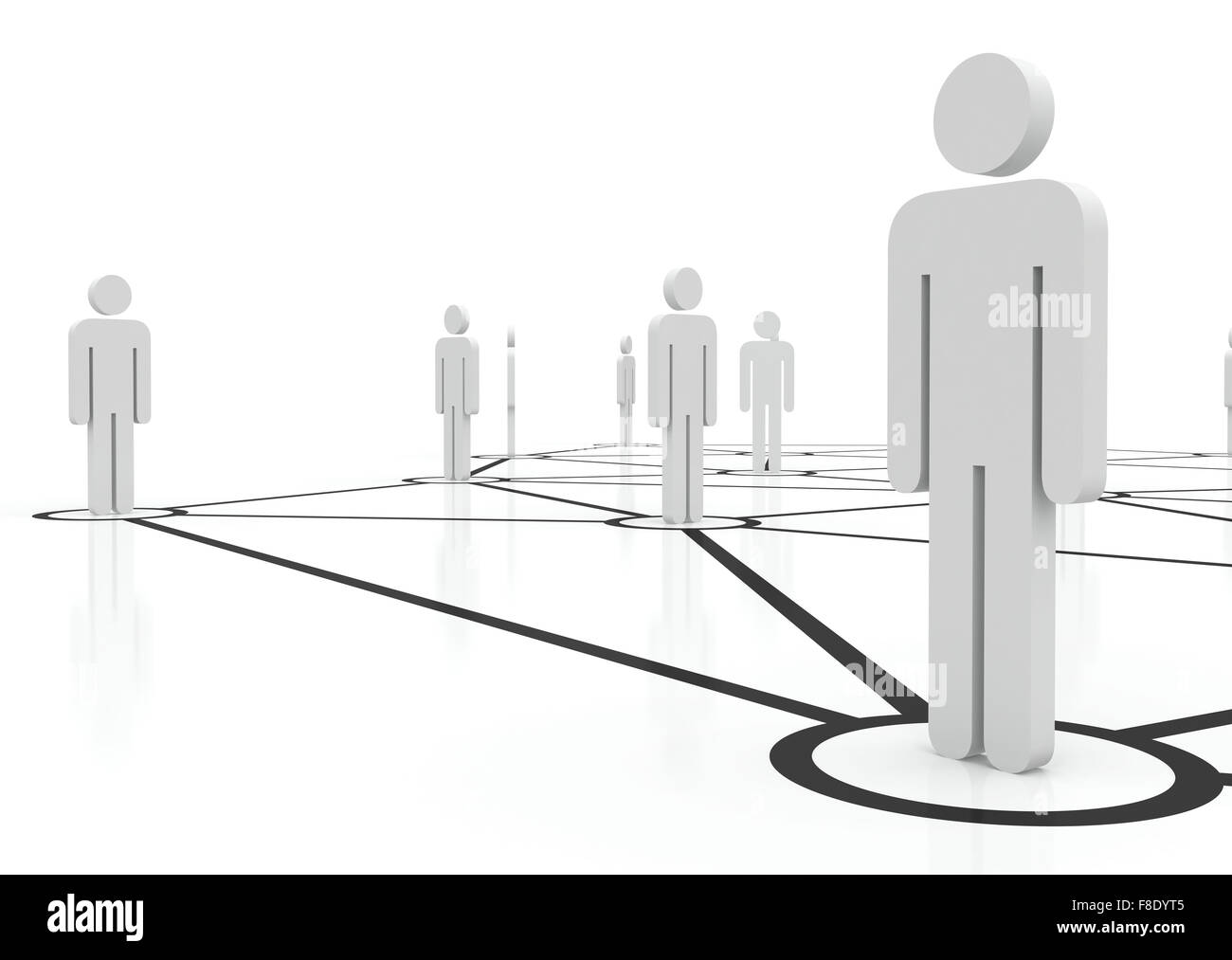 People unified into network. Managing team of people on internet. Staff ...