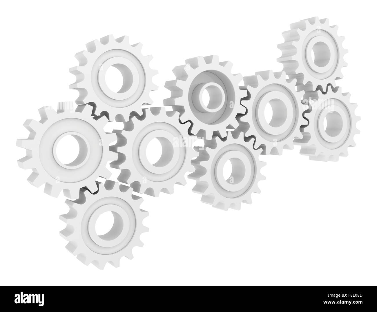 Cog wheel gear mechanism closeup. White background Stock Photo Alamy