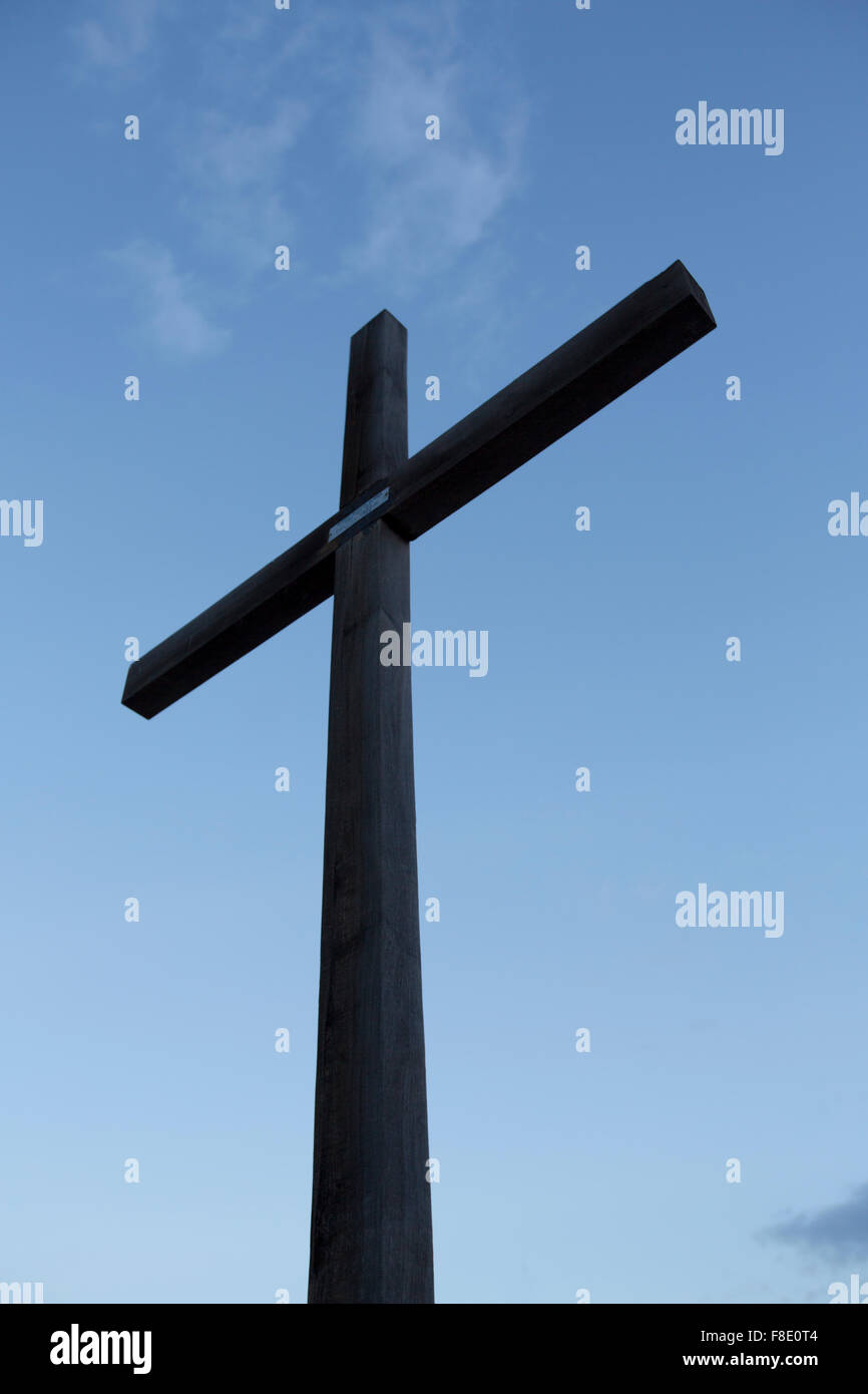 Religious cross at the Deceased Correa. Argentina Stock Photo