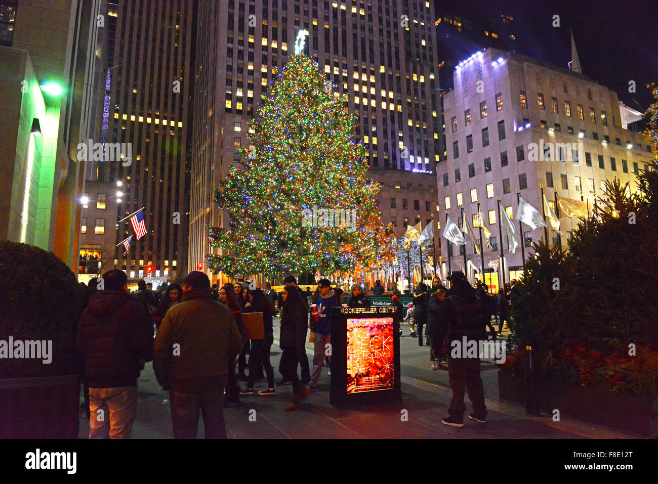 The Christmas Tree Rockefeller Center, Manhattan, New York City Stock