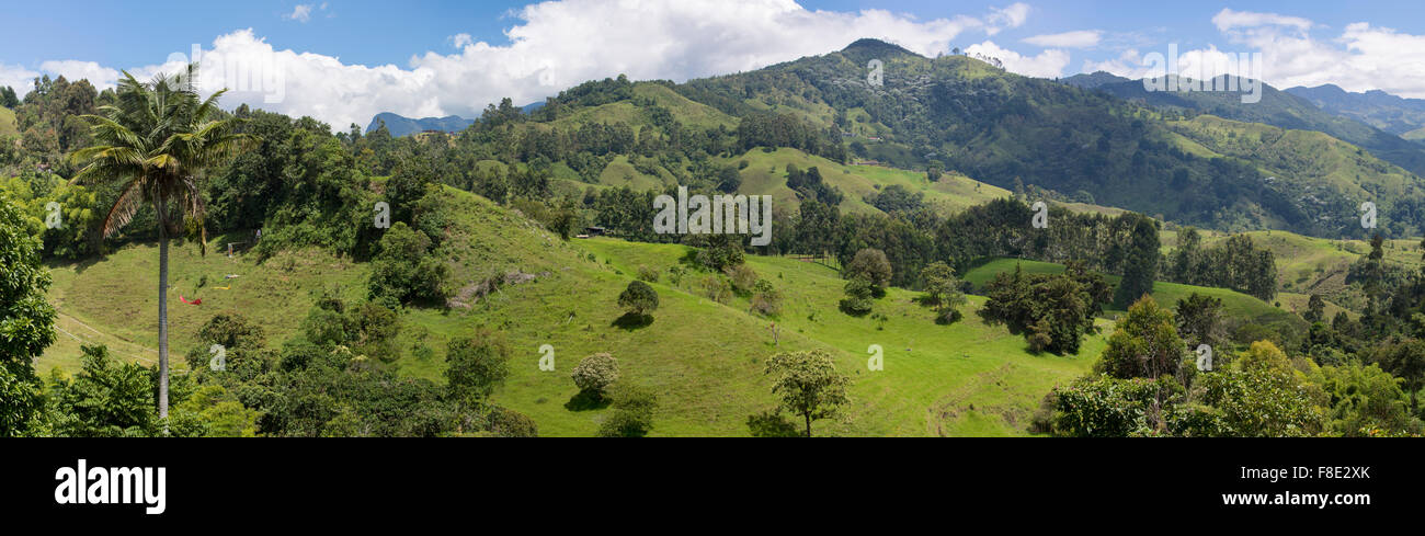 Scenic landscape and mountain in Salento countryside, Colombia Stock Photo