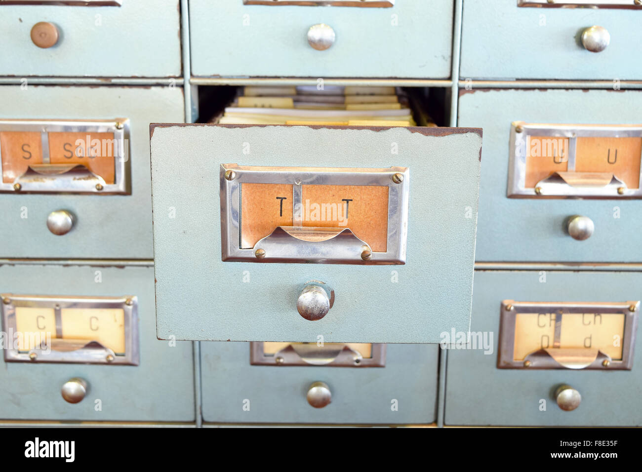 Filing Cabinet With Single Drawer Opened Office Concept Stock