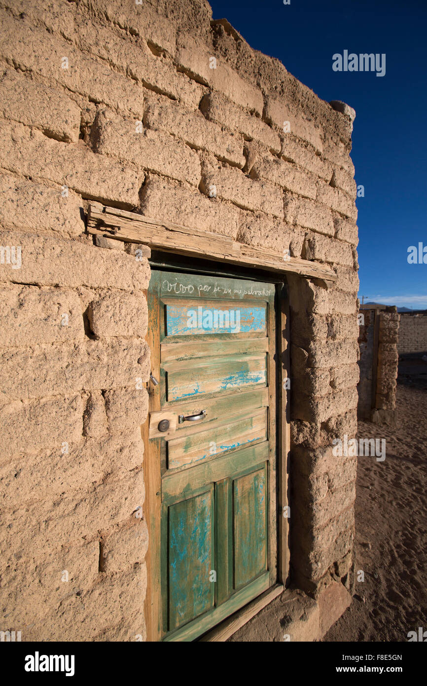 Old colonial wooden door in Potosi State, Bolivia. Stock Photo