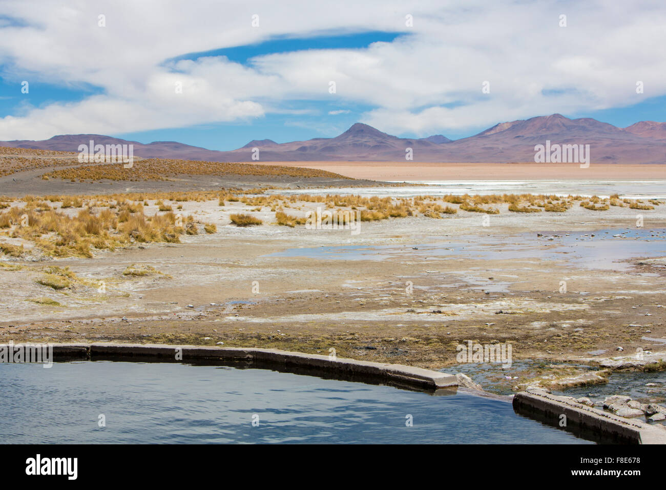 Hot springs at the Termas de Polques, Bolivia Stock Photo