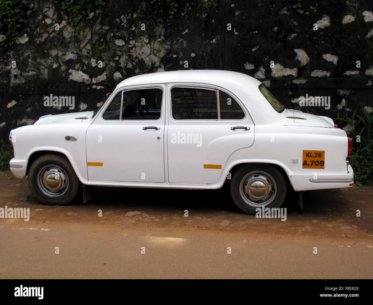 An Ambassador car in Kerala, India Stock Photo