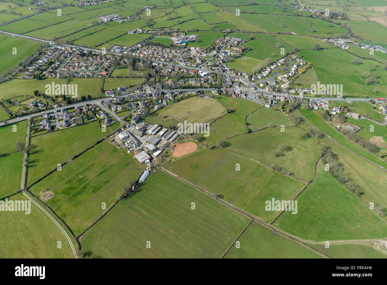 An aerial view of the Yorkshire village of Killinghall, near Harrogate Stock Photo