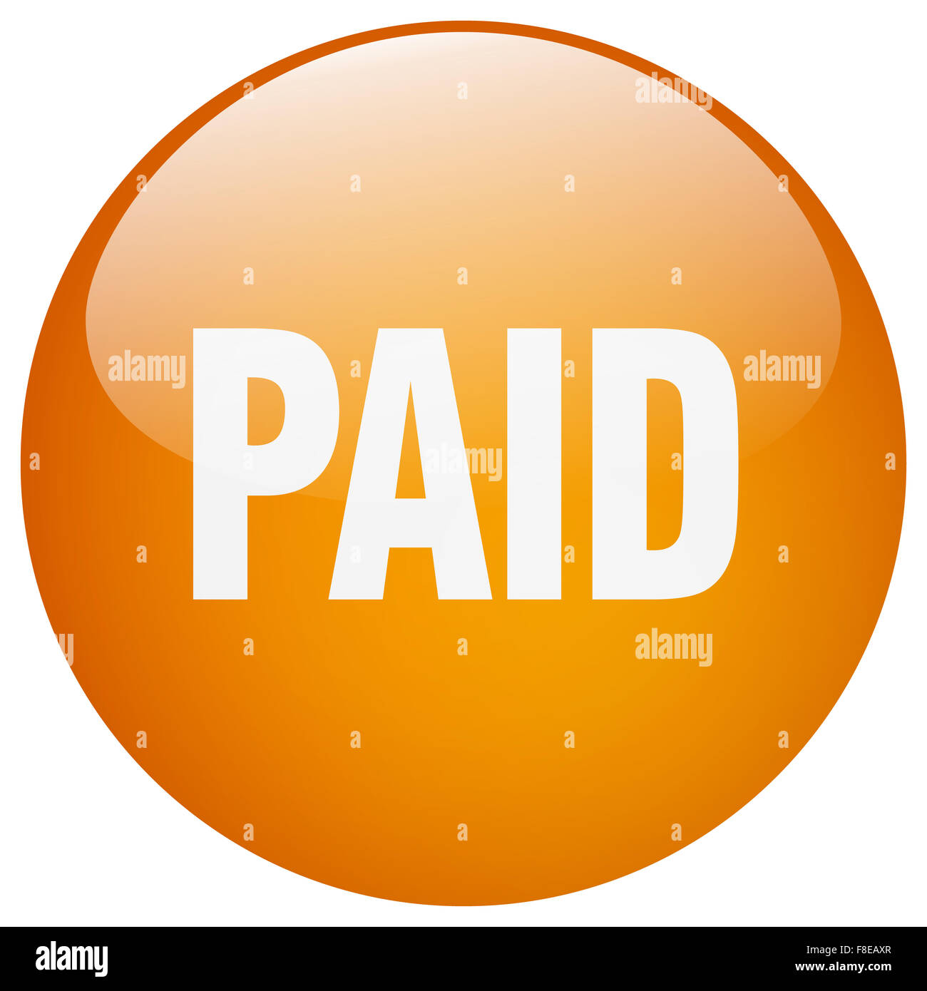 paid orange round gel isolated push button Stock Photo Alamy