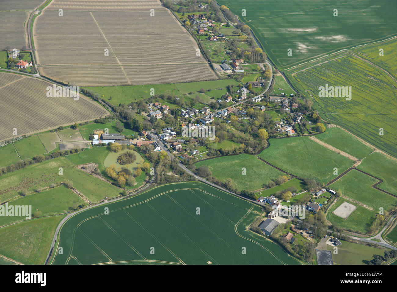 An aerial view of the Kent hamlet of Marshside and surrounding