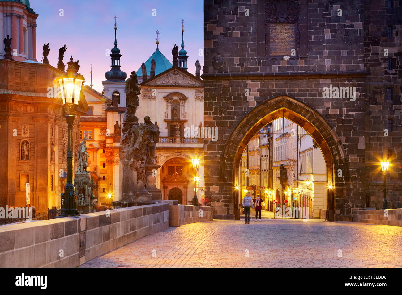 Old Town Bridge Tower, Charles Bridge, Prague, Czech Republic, UNESCO Stock Photo