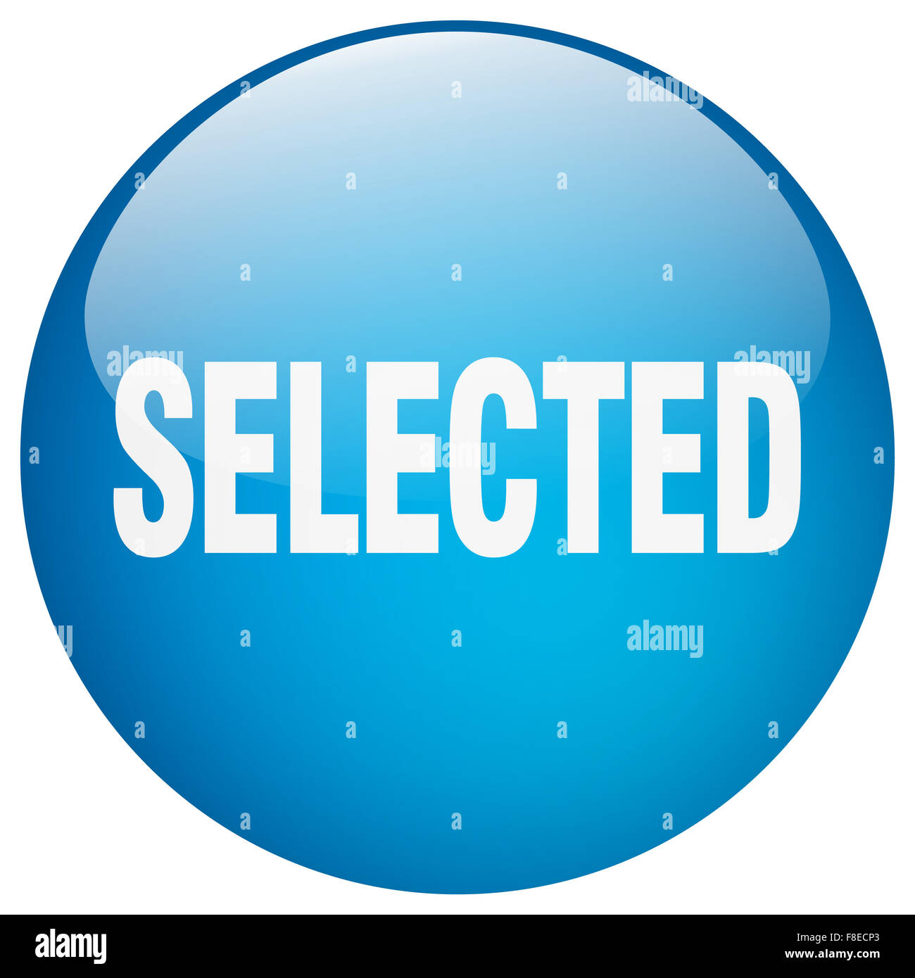 Seslect Button selected blue round gel isolated push button Stock Photo - Alamy