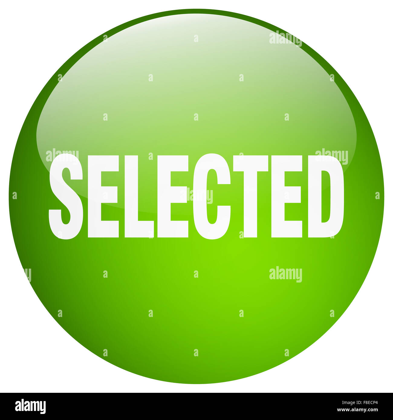 Seslect Button selected green round gel isolated push button Stock Photo - Alamy