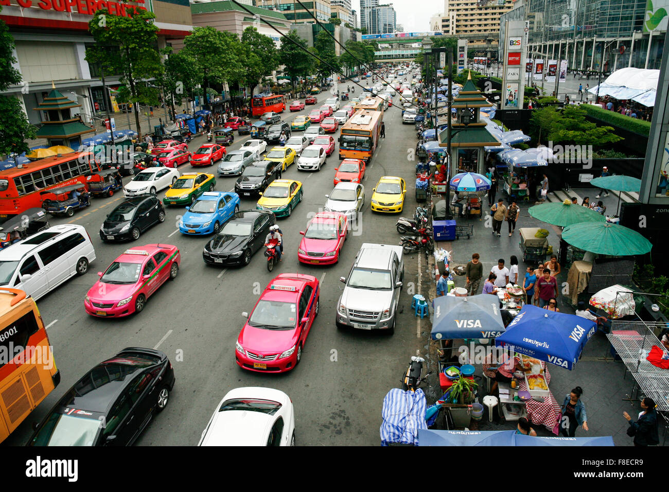 Heavy traffic in Bangkok, Thailand Stock Photo