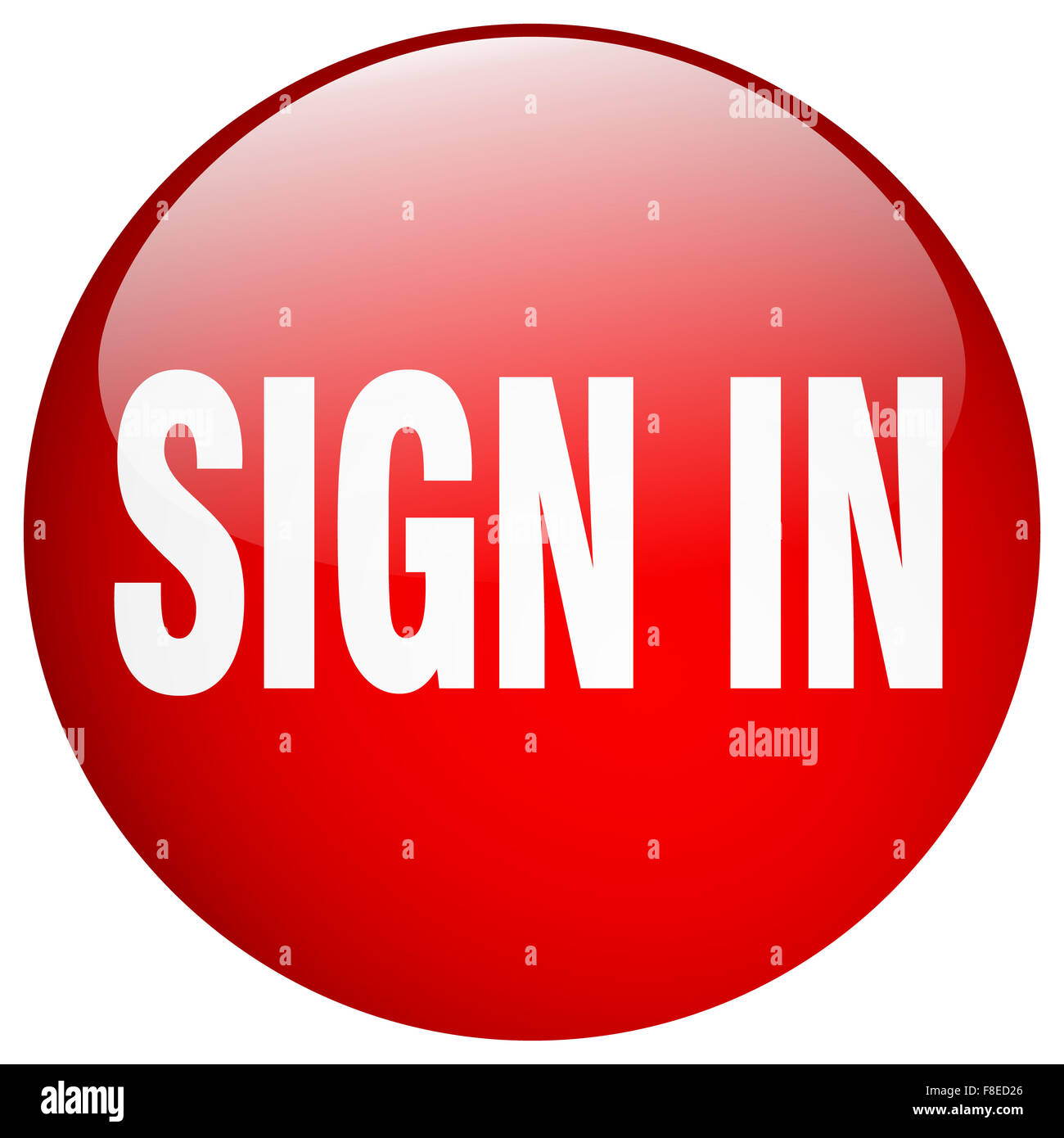 sign in red round gel isolated push button Stock Photo - Alamy