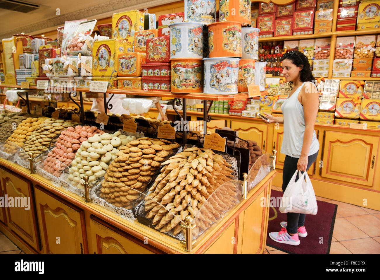 interior of a confectionery shop, Nice, France Stock Photo
