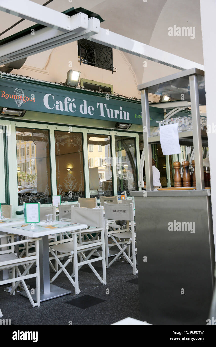 cafe de Turin, Nice, France Stock Photo