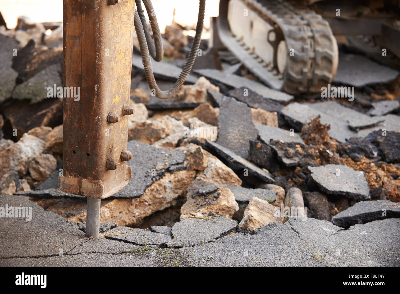 Close Up Of Road Being Dug Up For Repair Stock Photo Alamy