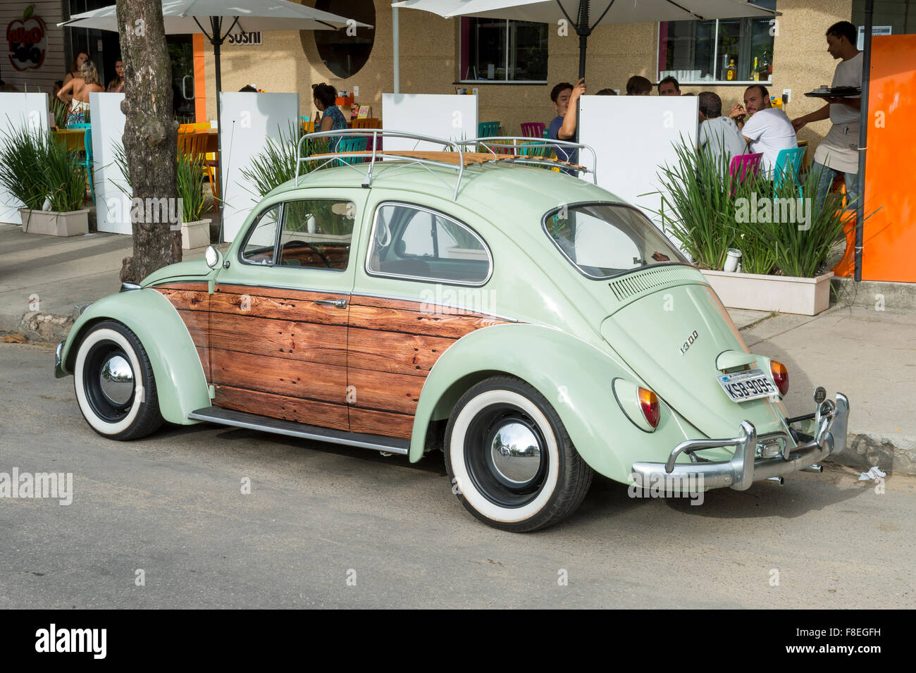 RIO DE JANEIRO, BRAZIL - NOVEMBER 1, 2015: Old Volkswagen Type 1 Beetle, known locally as a Fusca, parked on the street. Stock Photo