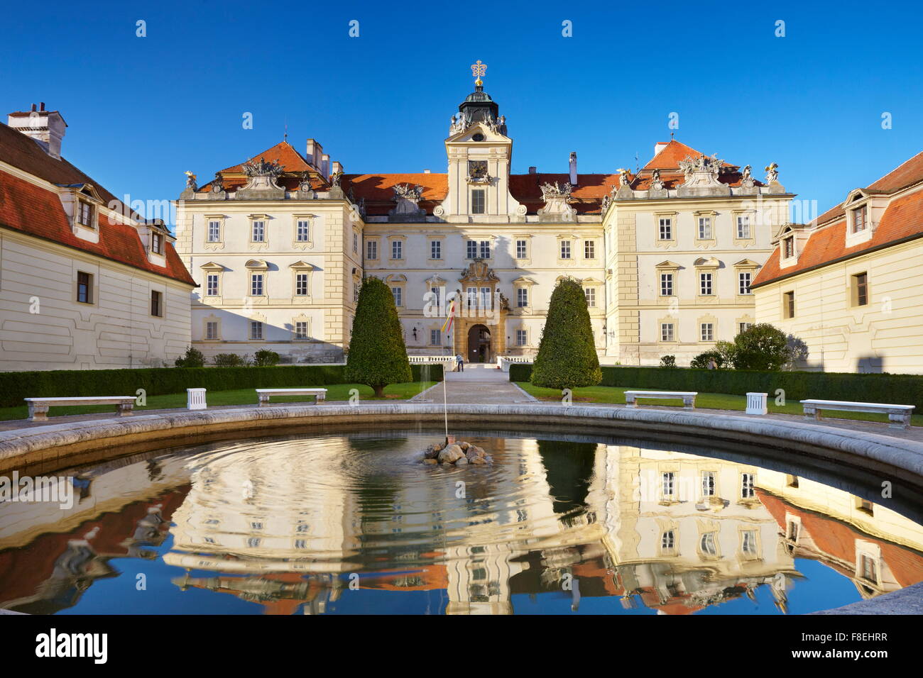 Czech Castle Valtice, Czech Republic, Europe Stock Photo