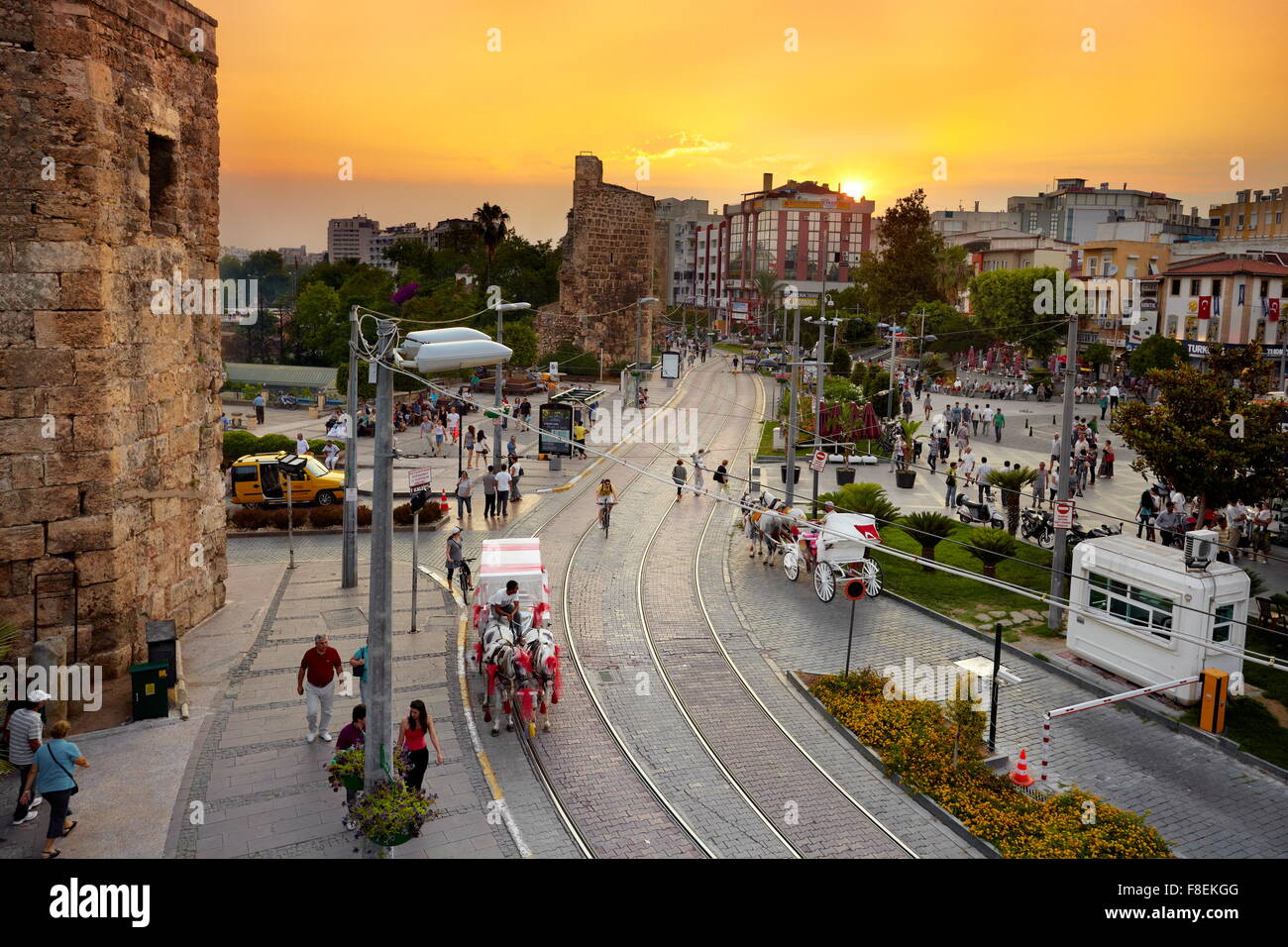 Turkey Antalya Kaleici old town at sunset time Stock Photo Alamy