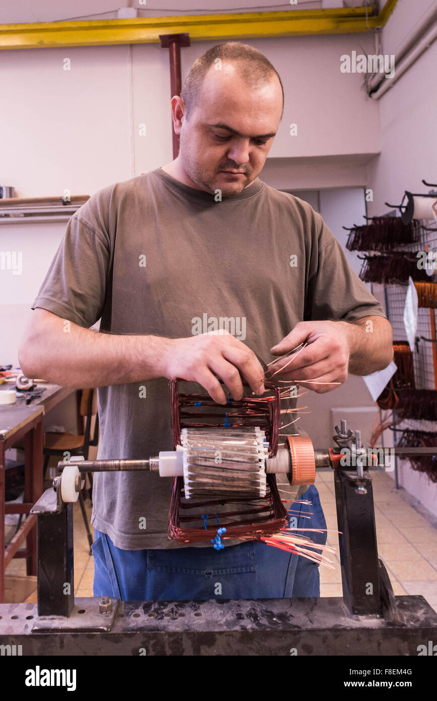 Electric motor production Stock Photo Alamy